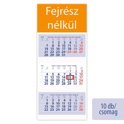 Maxi Club, 3 tömbös 3 hónapos speditőr naptár - Fejrész nélkül, 10db/csomag