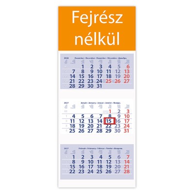 Maxi Club, 3 tömbös 3 hónapos speditőr naptár - Fejrész nélkül