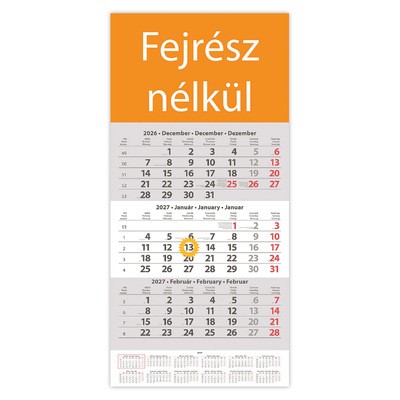 SP1, 12 lapos speditőr naptár - Fejrész nélkül