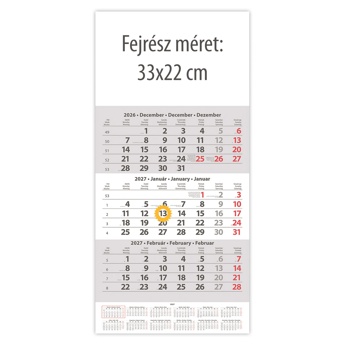 SP1, 12 lapos speditőr naptár - Üres, nyomtatható fejrésszel SP1, 12 lapos speditőr naptár - Üres, nyomtatható fejrésszel