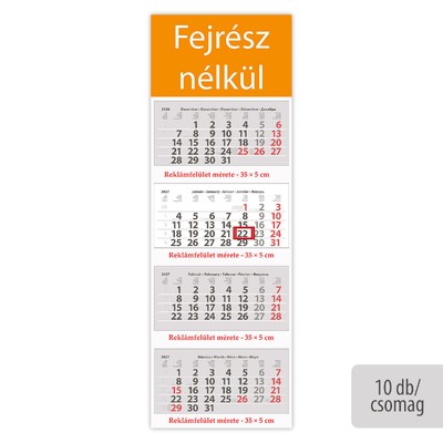 Szuper Maxi Classic, 4 tömbös 4 hónapos speditőr naptár - Fejrész nélkül, 10db/csomag