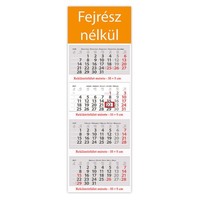 Szuper Maxi Classic, 4 tömbös 4 hónapos speditőr naptár - Fejrész nélkül